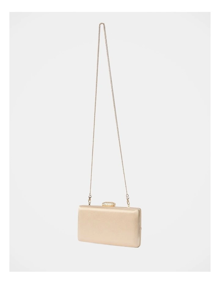 Tate Twist Satin Hardcase Clutch in Gold image 2