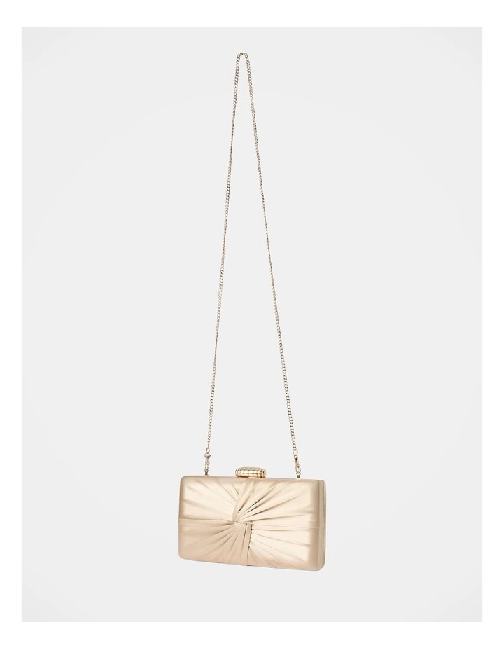 Tate Twist Satin Hardcase Clutch in Gold image 4