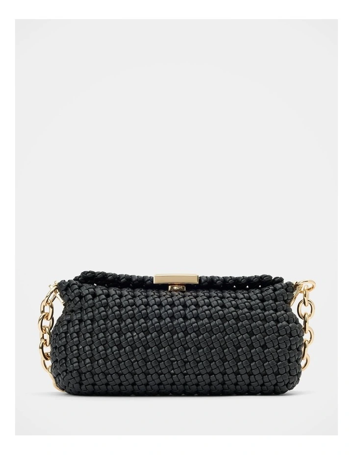Teagan Weave Chain Bag in Black image 1