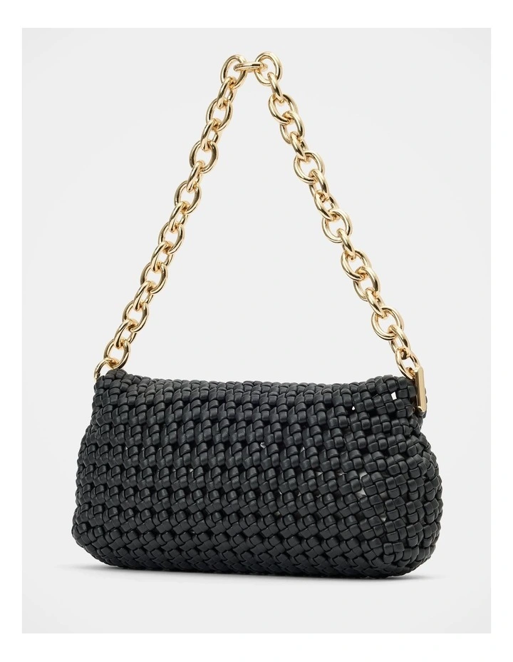 Teagan Weave Chain Bag in Black image 2