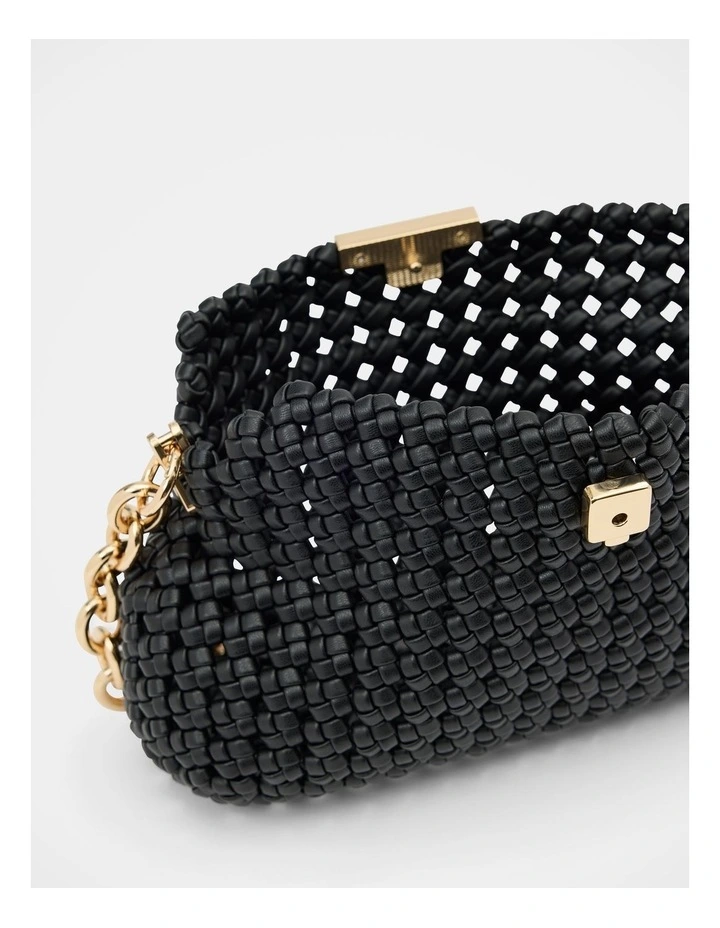 Teagan Weave Chain Bag in Black image 3