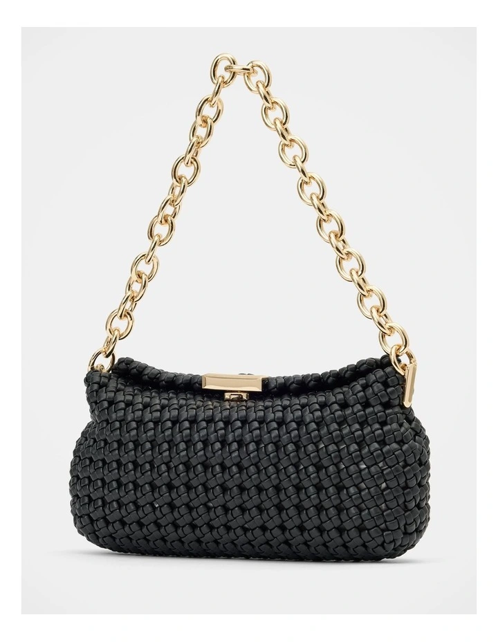 Teagan Weave Chain Bag in Black image 4