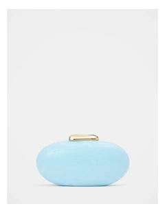 Peyton Oval Hardcase Clutch in Blue