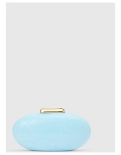 Peyton Oval Hardcase Clutch in Blue