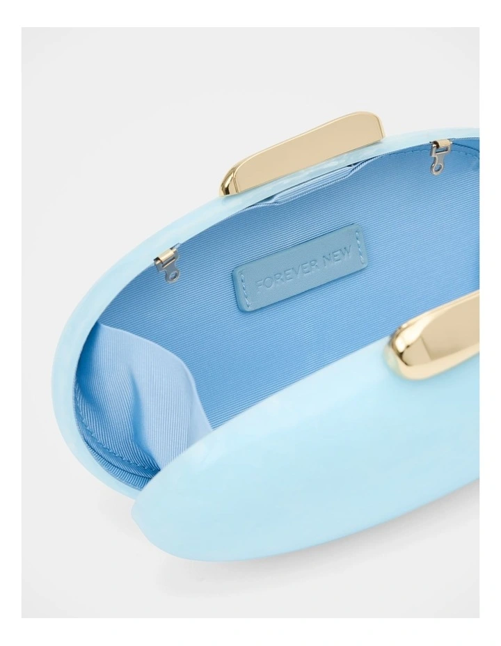 Peyton Oval Hardcase Clutch in Blue image 3