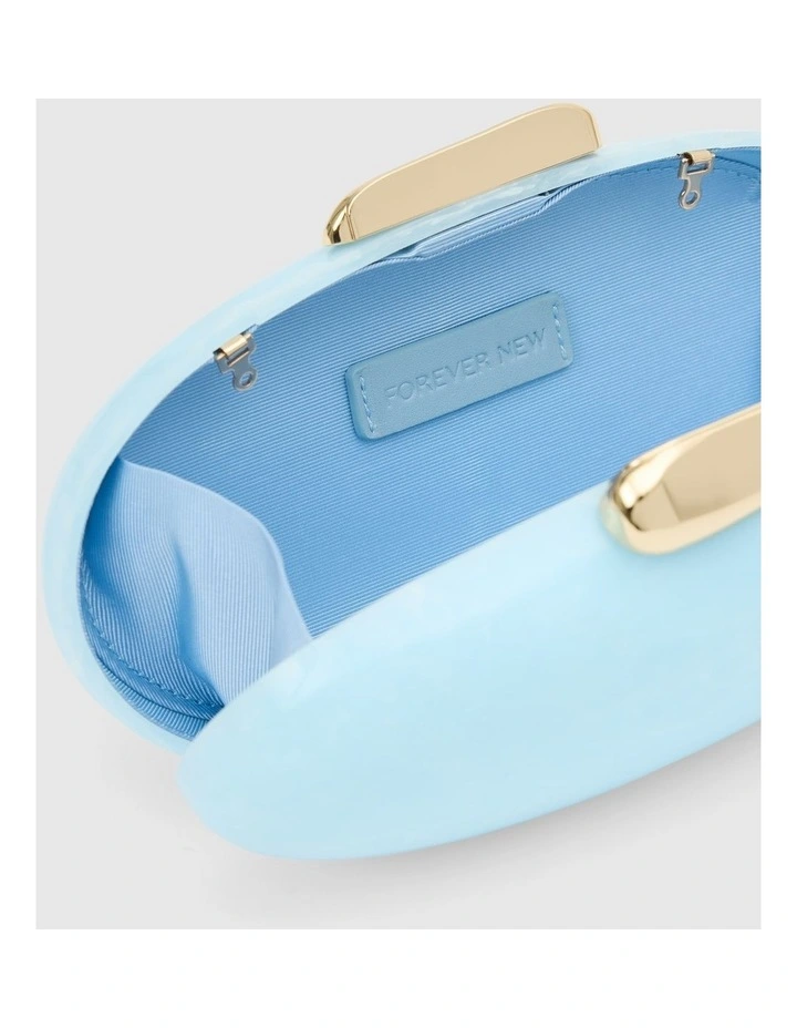Peyton Oval Hardcase Clutch in Blue image 3