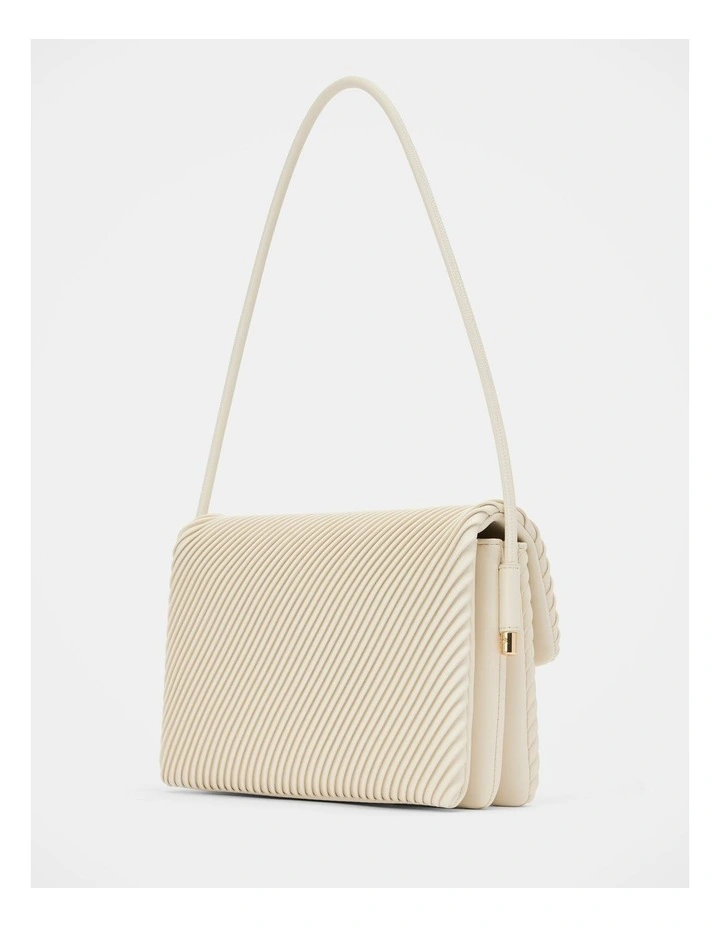Philippa Pleat Shoulder Bag in Cream image 2