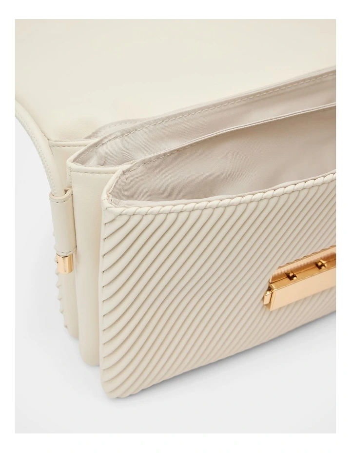 Philippa Pleat Shoulder Bag in Cream image 3