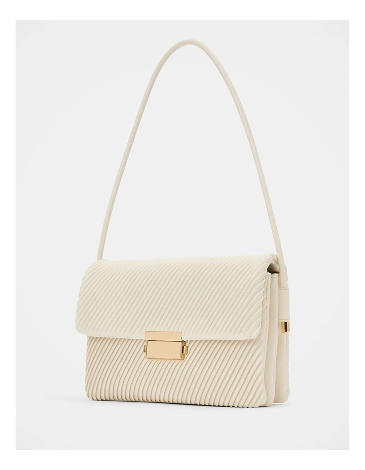 Philippa Pleat Shoulder Bag in Cream image 4