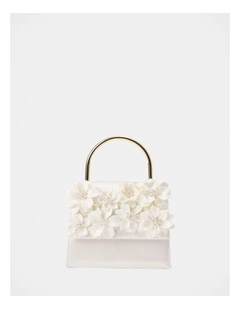 Fifi Flower Top Handle Bag in White
