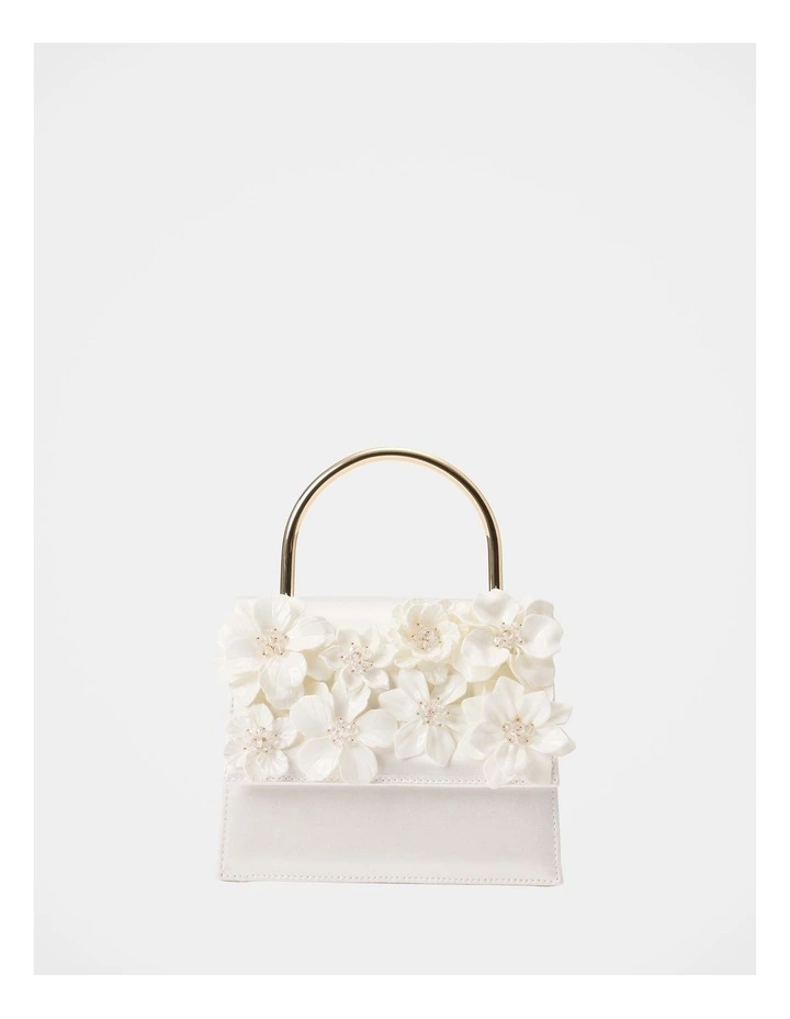 Fifi Flower Top Handle Bag in White image 1