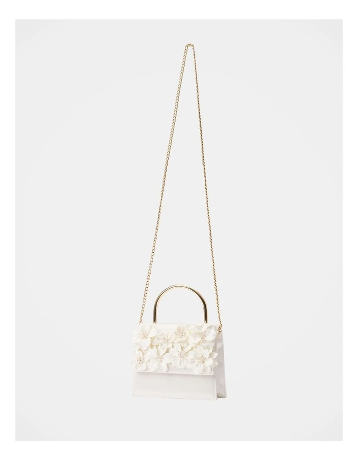 Fifi Flower Top Handle Bag in White image 3