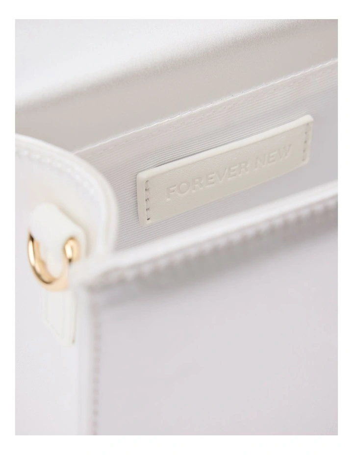 Fifi Flower Top Handle Bag in White image 4