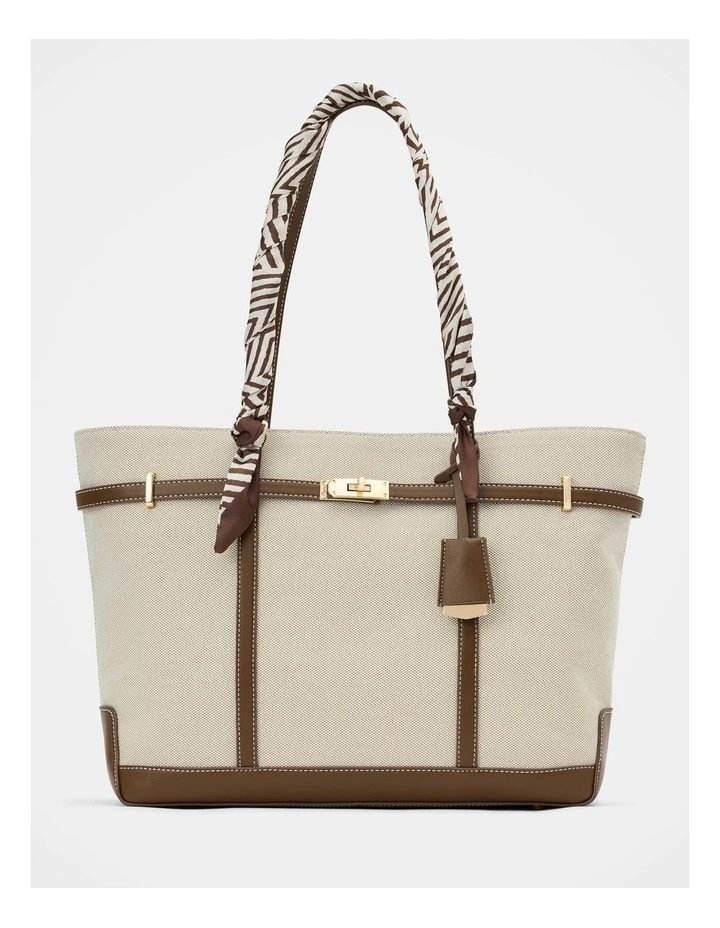 Celina Canvas Tote Bag in Chocolate image 1