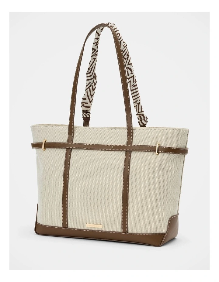Celina Canvas Tote Bag in Chocolate image 2