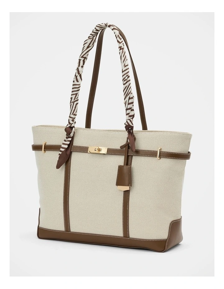 Celina Canvas Tote Bag in Chocolate image 4