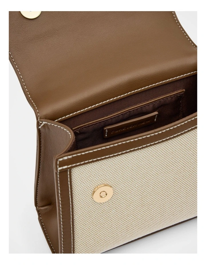 Laurel Lock Top Handle Bag in Brown image 3