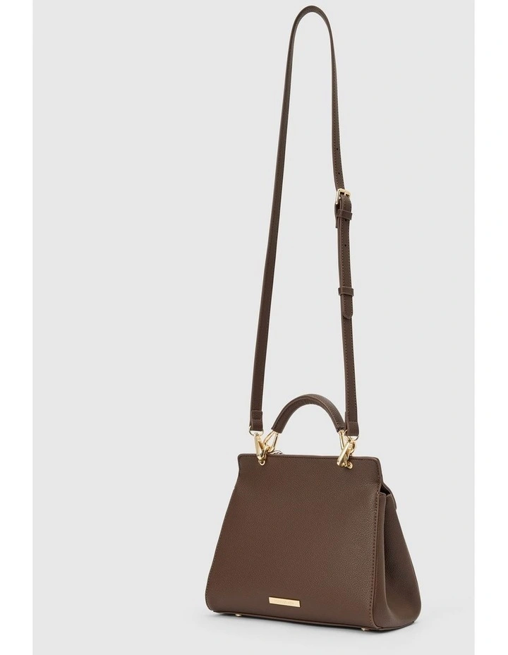 Tabitha Lock Top Handle Bag in Chocolate image 2