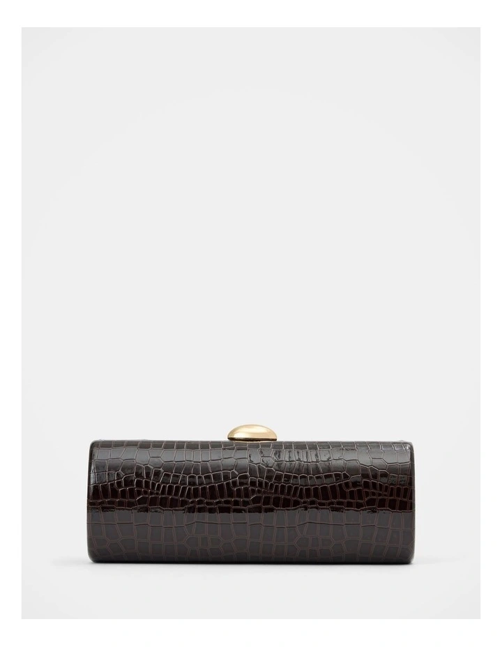 Adeline East West Hardcase Clutch in Chocolate image 1