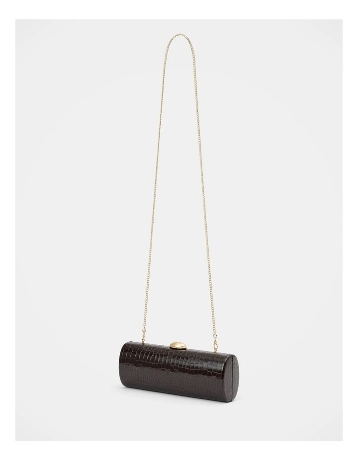 Adeline East West Hardcase Clutch in Chocolate image 2