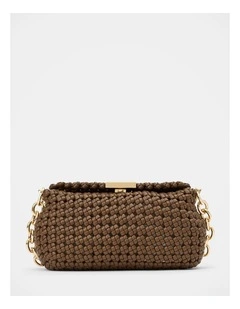 Teagan Weave Chain Bag in Brown