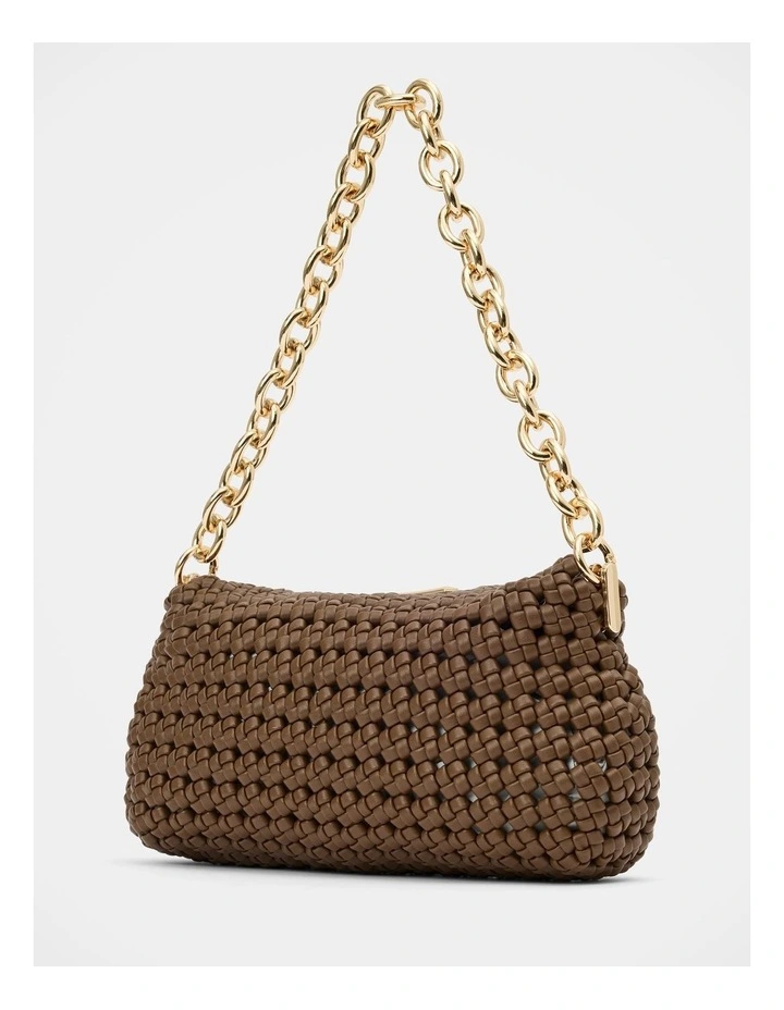 Teagan Weave Chain Bag in Brown image 2