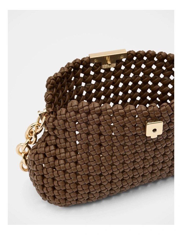 Teagan Weave Chain Bag in Brown image 3