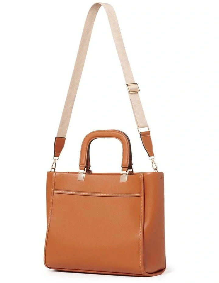 Lena Casual Square Tan Tote Bag image 1