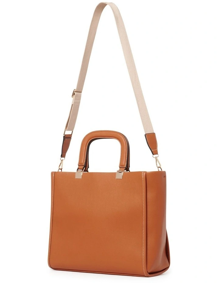 Lena Casual Square Tan Tote Bag image 2
