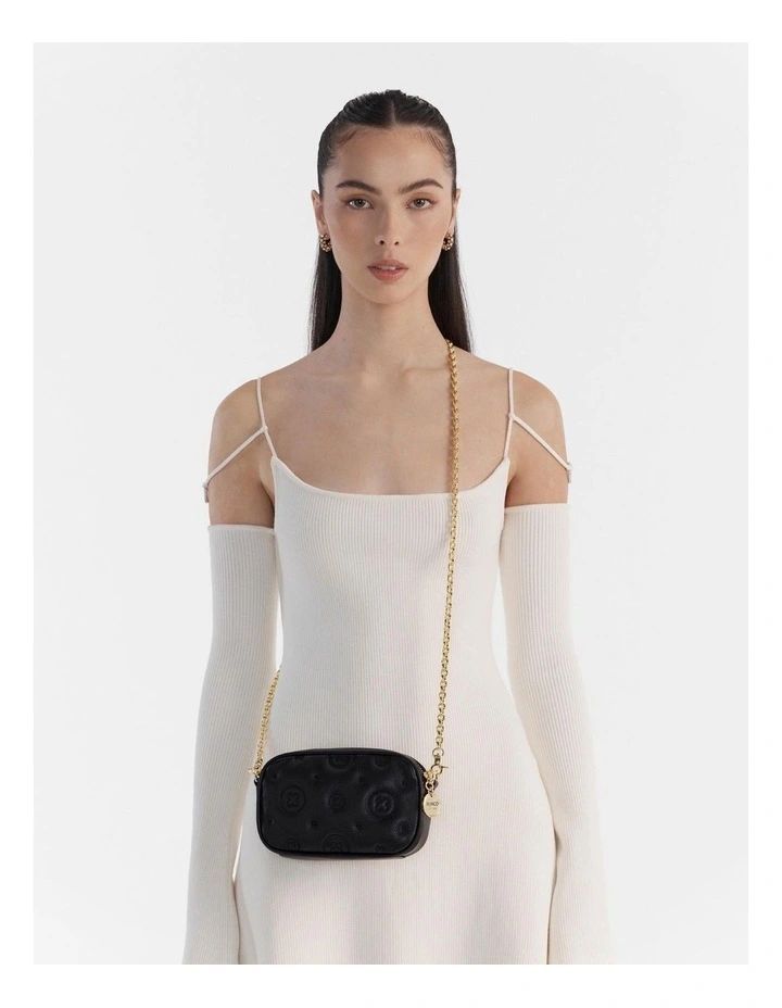 Mimco Flashback Leather Pouch Crossbody Bag in Black | MYER