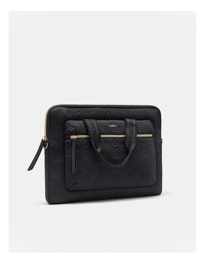 Flashback Neoprene Laptop Crossbody Bag in Black Light Gold image 3