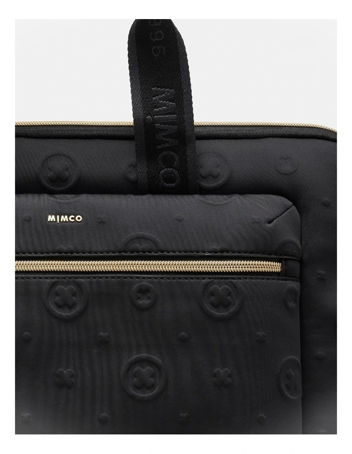 Flashback Neoprene Laptop Crossbody Bag in Black Light Gold image 6