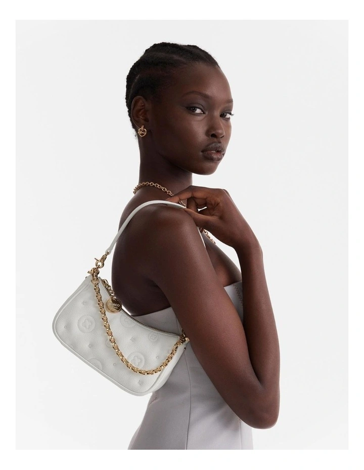 Flashback Leather Mini Shoulder Bag in White image 2