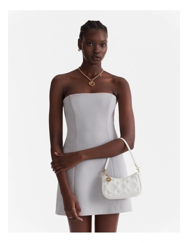 Flashback Leather Mini Shoulder Bag in White image 4