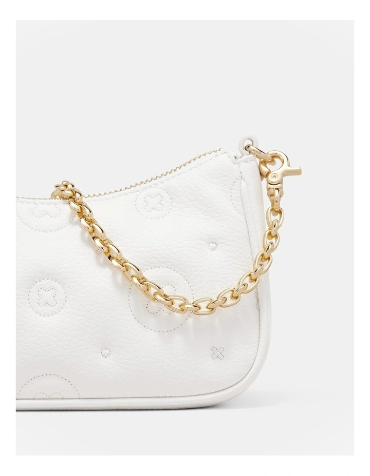 Flashback Leather Mini Shoulder Bag in White image 6