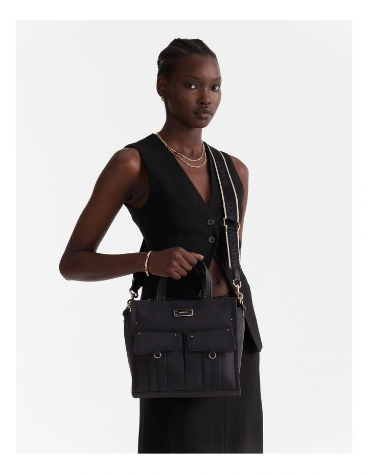 Utility Tote Bag in Black Light Gold image 2