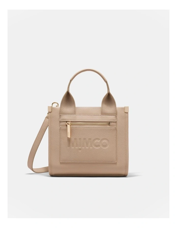 Patch Leather Mini Tote Bag in Waffle image 1