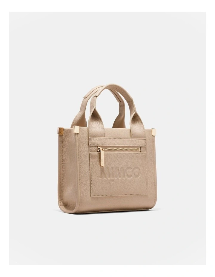 Patch Leather Mini Tote Bag in Waffle image 3