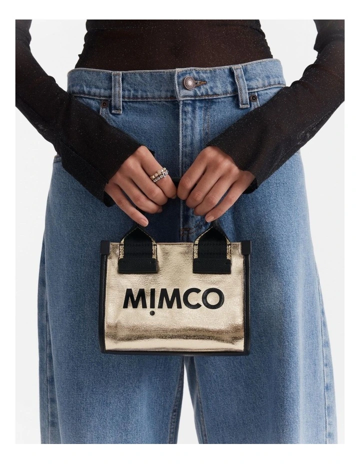 Patch Micro Tote Bag in Light Gold image 4