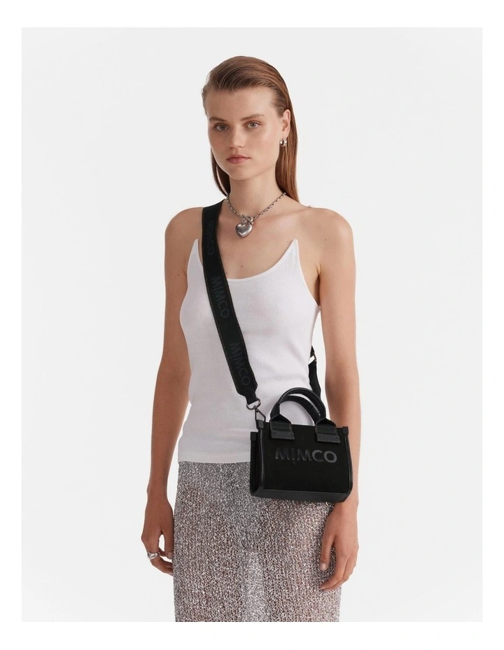 Patch Micro Tote Bag in Black Gunmetal image 2