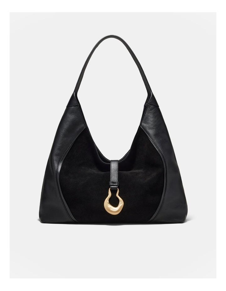 Shield Hobo Bag in Black Light Gold Black