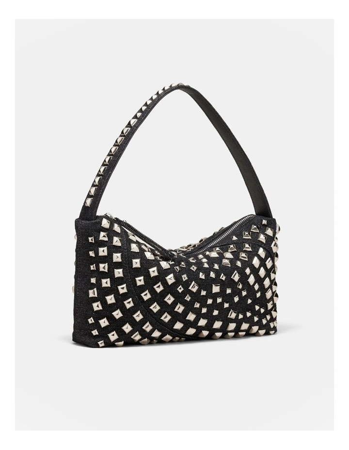 Solar Shoulder Bag in Black Denim image 3