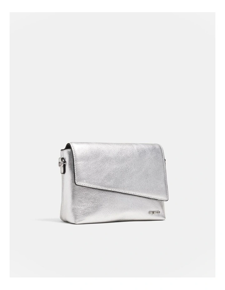 Drift Flapover Shoulder Bag in Silver image 3