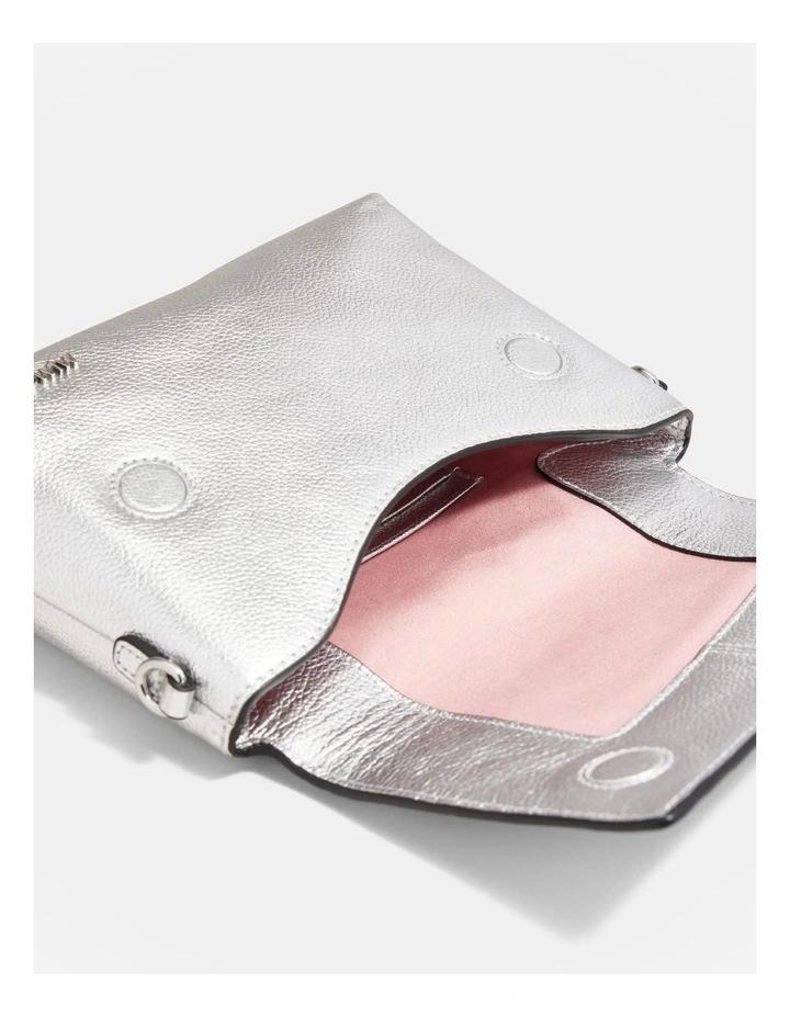Drift Flapover Shoulder Bag in Silver image 7