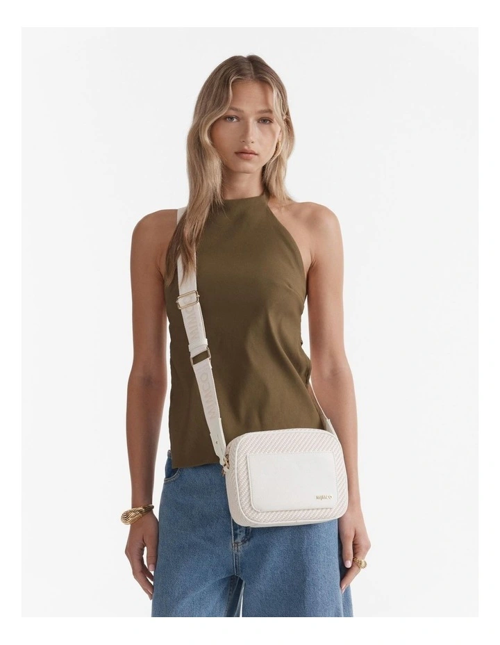 Mimco Northcote Camera Crossbody Bag in White | MYER