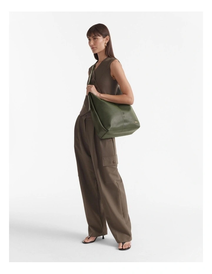 Donna Large Zip Hobo Bag in Sage image 4