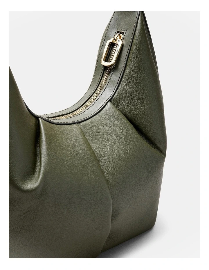 Donna Small Zip Hobo Bag in Sage image 6