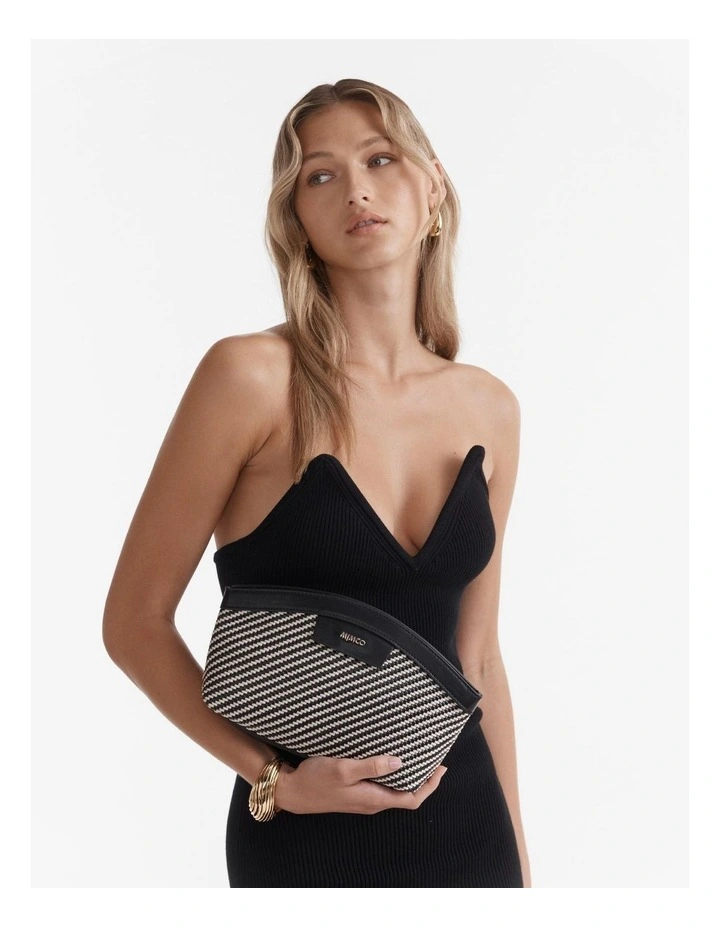 Sundowner Clutch Bag in Black/Light Gold image 2