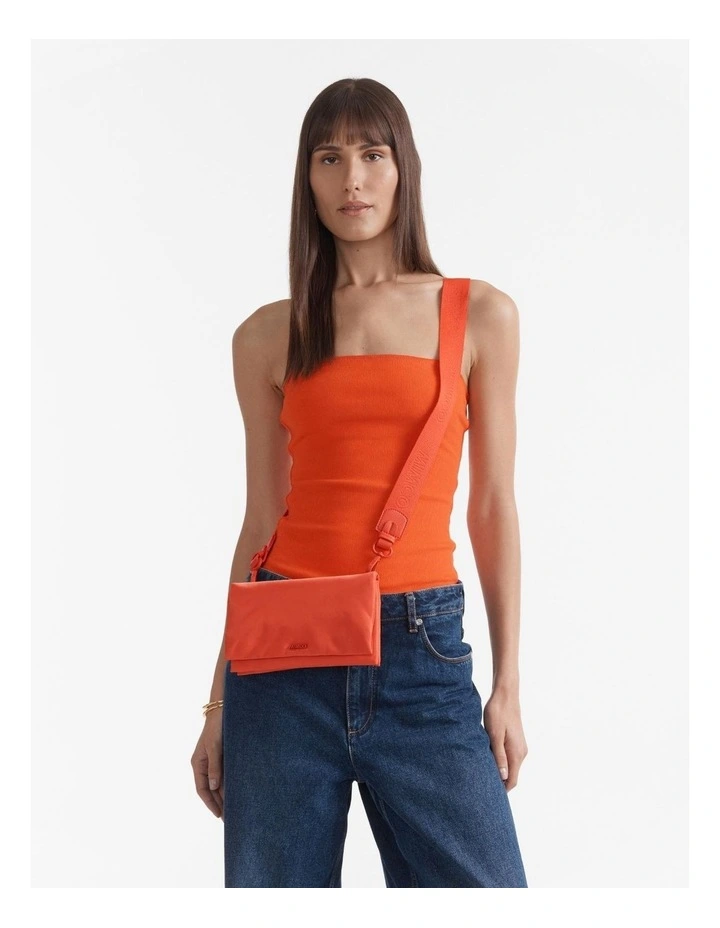 Puffy Nylon Crossbody Bag in Mandarin image 2