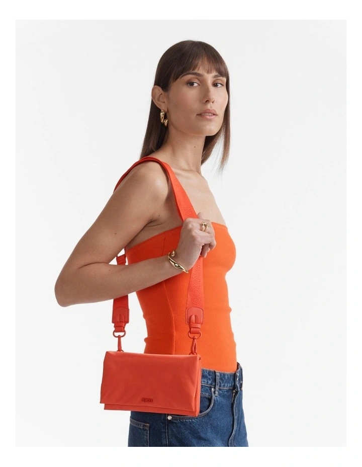 Puffy Nylon Crossbody Bag in Mandarin image 4